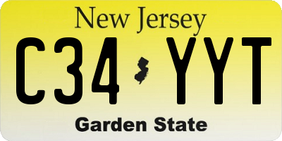 NJ license plate C34YYT