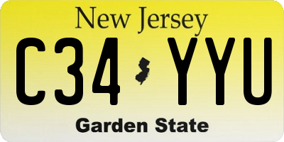 NJ license plate C34YYU