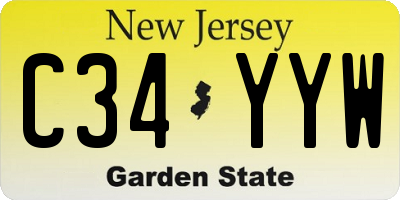 NJ license plate C34YYW