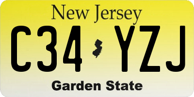 NJ license plate C34YZJ