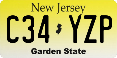 NJ license plate C34YZP
