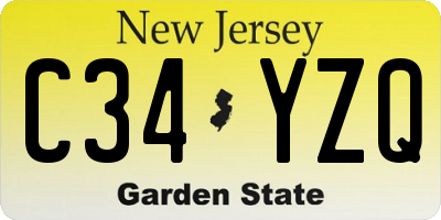 NJ license plate C34YZQ