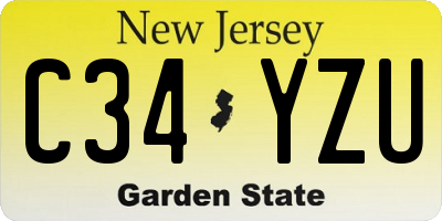 NJ license plate C34YZU