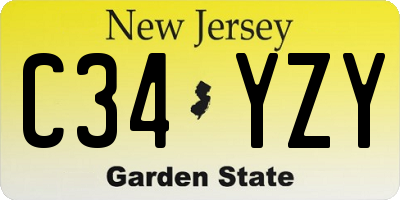 NJ license plate C34YZY