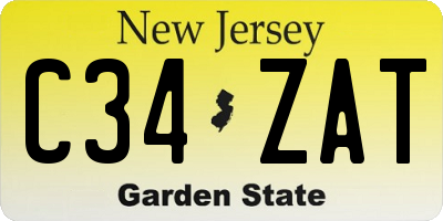 NJ license plate C34ZAT