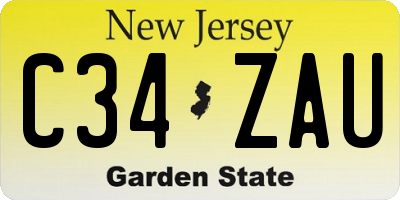 NJ license plate C34ZAU