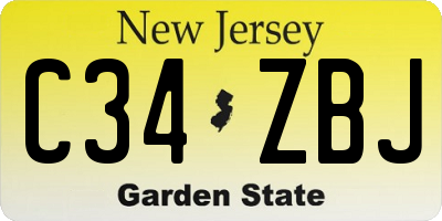 NJ license plate C34ZBJ
