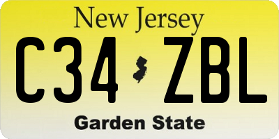 NJ license plate C34ZBL