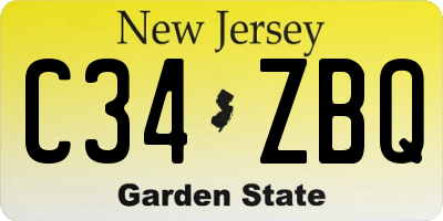 NJ license plate C34ZBQ