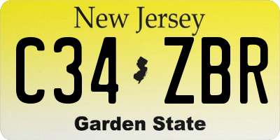 NJ license plate C34ZBR
