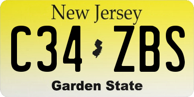 NJ license plate C34ZBS