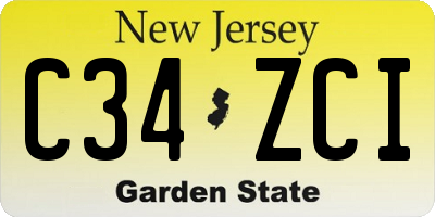 NJ license plate C34ZCI