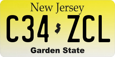 NJ license plate C34ZCL