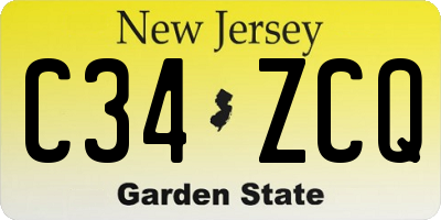 NJ license plate C34ZCQ