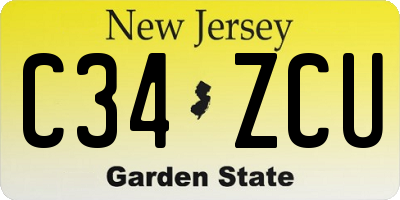 NJ license plate C34ZCU