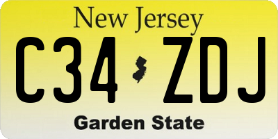 NJ license plate C34ZDJ