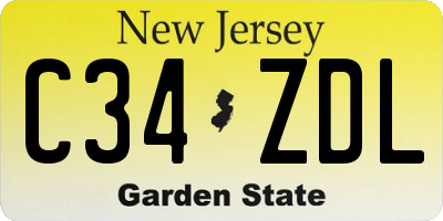 NJ license plate C34ZDL