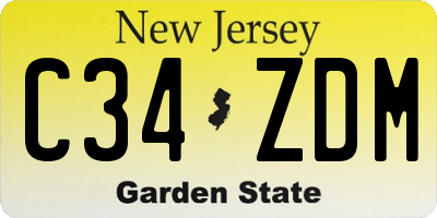 NJ license plate C34ZDM