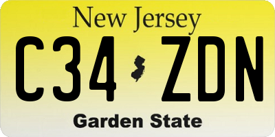NJ license plate C34ZDN