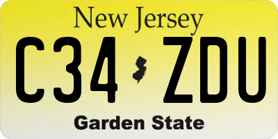 NJ license plate C34ZDU