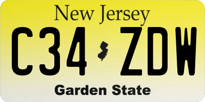 NJ license plate C34ZDW