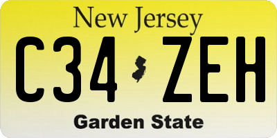 NJ license plate C34ZEH