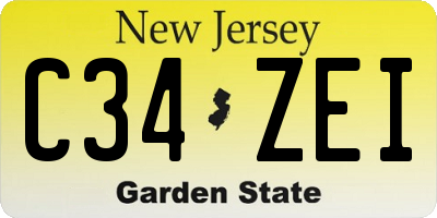 NJ license plate C34ZEI