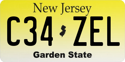 NJ license plate C34ZEL
