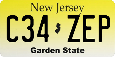 NJ license plate C34ZEP