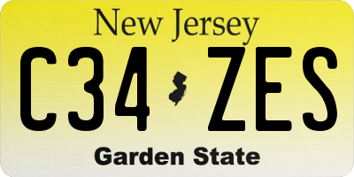 NJ license plate C34ZES