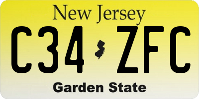 NJ license plate C34ZFC