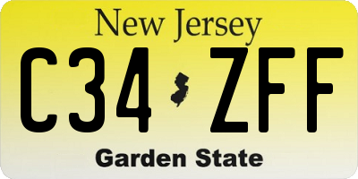 NJ license plate C34ZFF