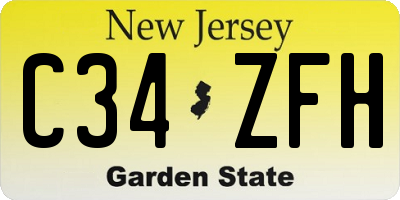NJ license plate C34ZFH