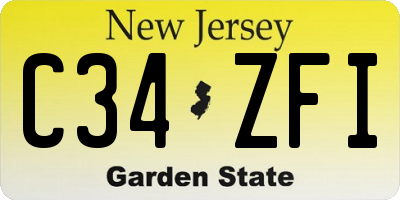 NJ license plate C34ZFI