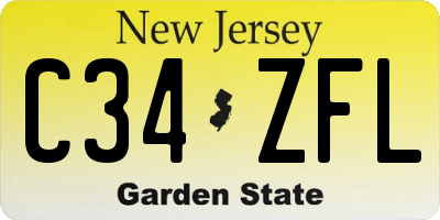NJ license plate C34ZFL