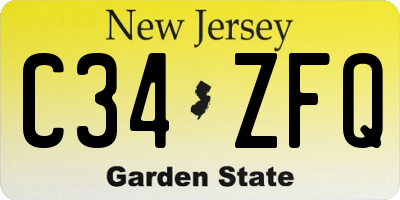 NJ license plate C34ZFQ