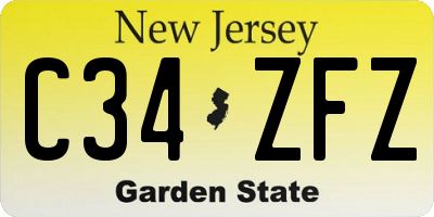 NJ license plate C34ZFZ