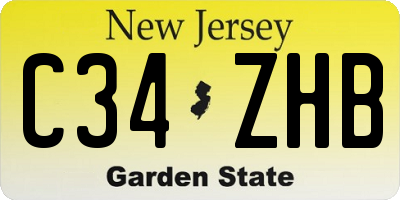 NJ license plate C34ZHB