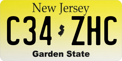 NJ license plate C34ZHC