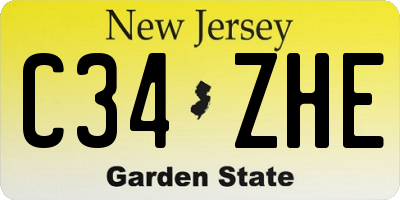 NJ license plate C34ZHE