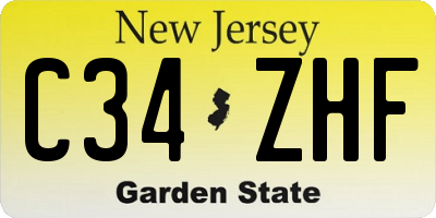 NJ license plate C34ZHF
