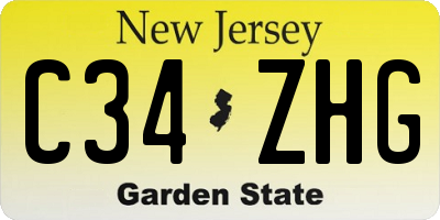 NJ license plate C34ZHG
