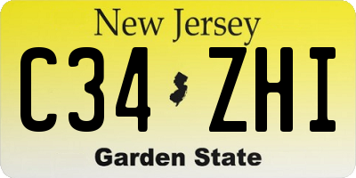 NJ license plate C34ZHI