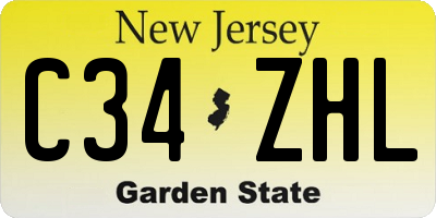 NJ license plate C34ZHL