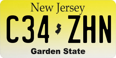 NJ license plate C34ZHN