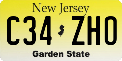 NJ license plate C34ZHO