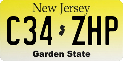 NJ license plate C34ZHP
