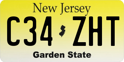 NJ license plate C34ZHT