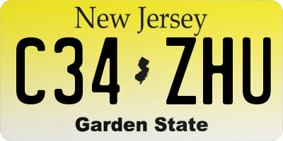 NJ license plate C34ZHU
