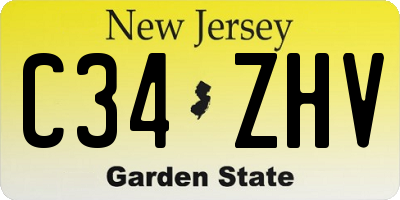 NJ license plate C34ZHV